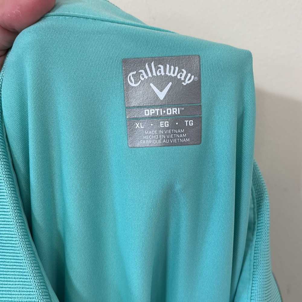 Callaway Opti-Dri Mosaic Chest Stripe Men's Polo Shirt Blue Grotto Lounge XL - Picture 7 of 8